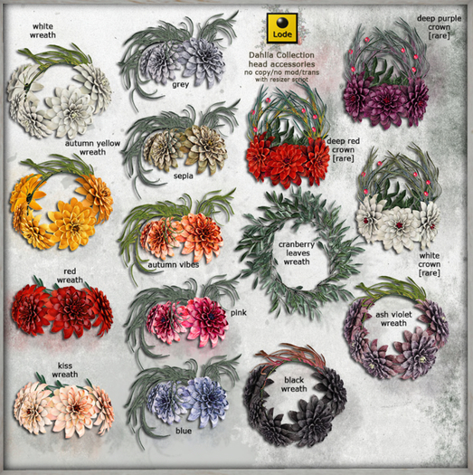 *LODE* Head Accessory - Dahlia Crown [deep red] RARE