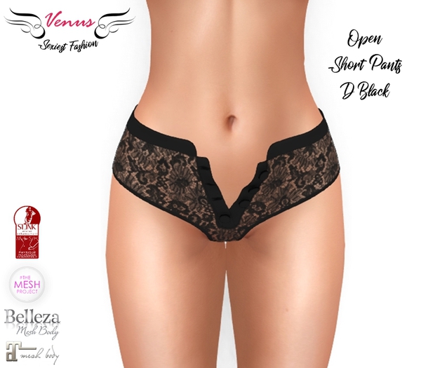 ~Vs~ Open Short Pants - D Black