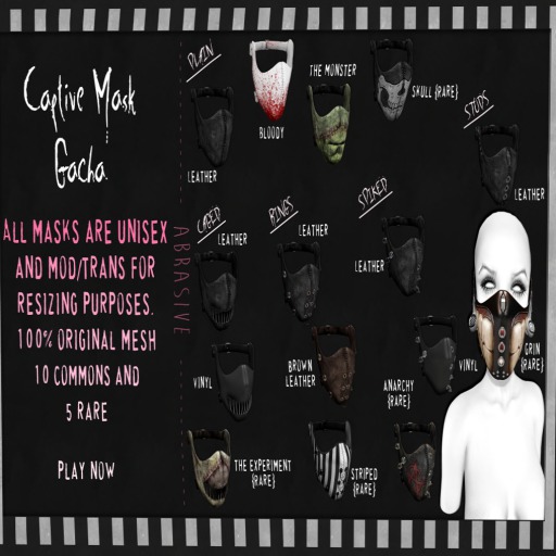 [ abrasive ] Captive Mask - Plain - The Monster