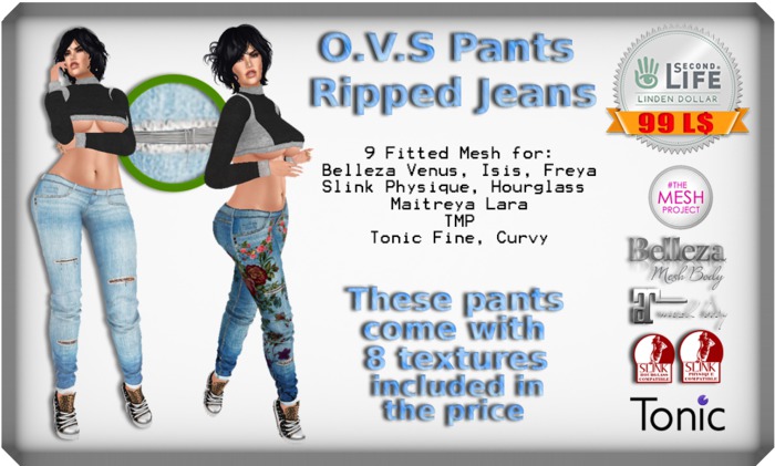 O.V.S Pants Ripped Jeans 