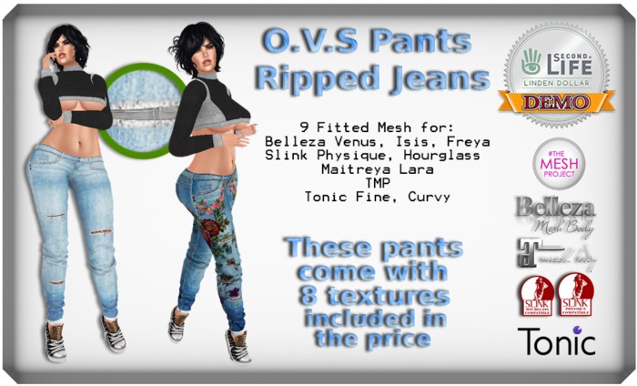 O.V.S Pants Ripped Jeans DEMO