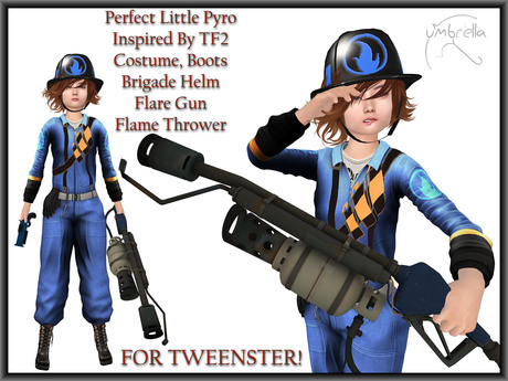 Second Life Marketplace - [umbrella] TWEENSTER Red Pyro Firefighter ...