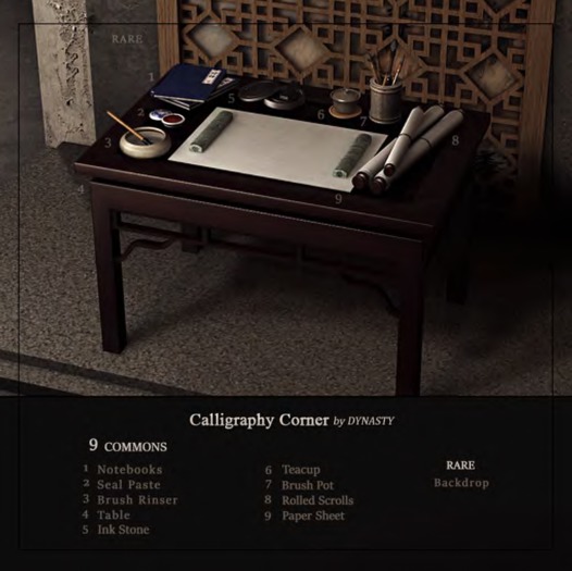 RARE. DYNASTY - Calligraphy Corner - Backdrop