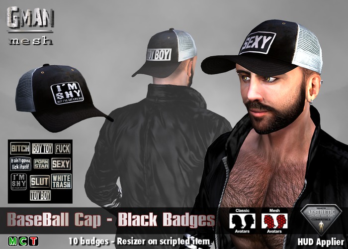 [GMan] HA - BaseBall Cap - Black Badges