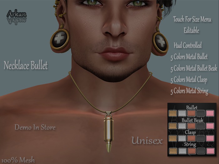 .::Arkan::. Necklace Bullet /Size\