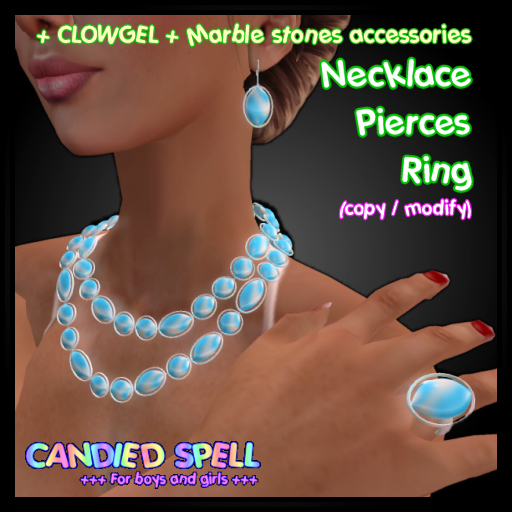 [CS] : + CLOWGEL + marble stone accessories Blue