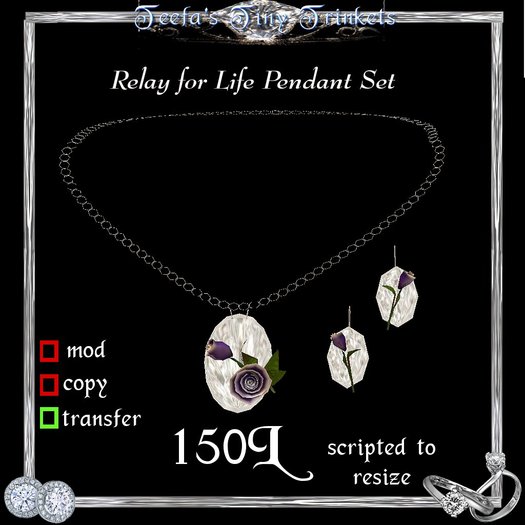 !~TTT~! Relay for Life Pendant Set