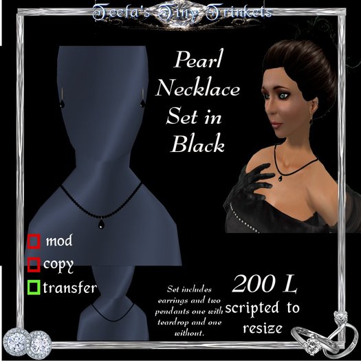 !~TTT~! Pearl Necklace Set in Black