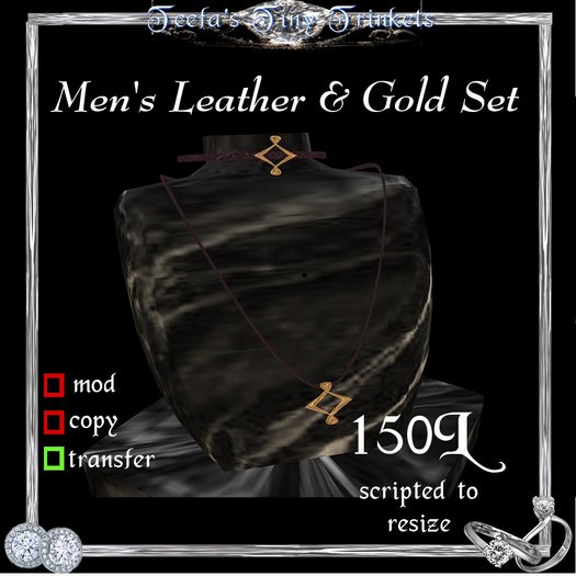 !~TTT~! Men's Leather & Gold Set