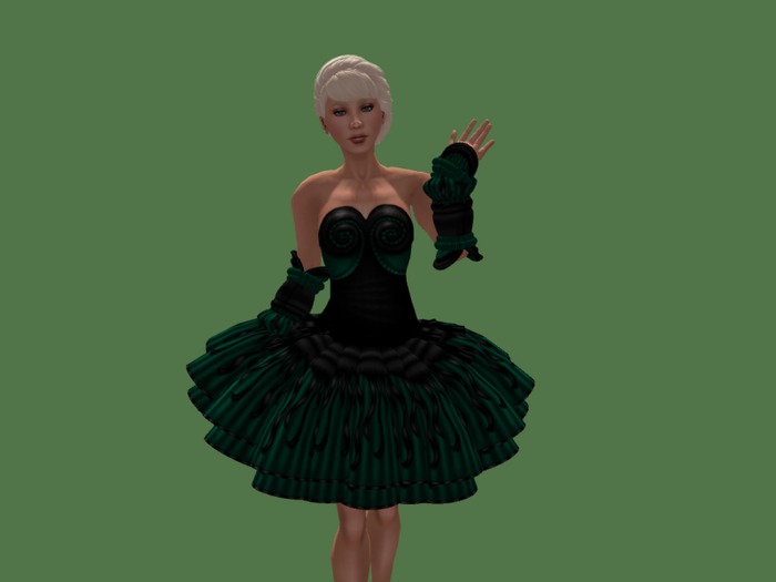 Teal Gothic Party Dress