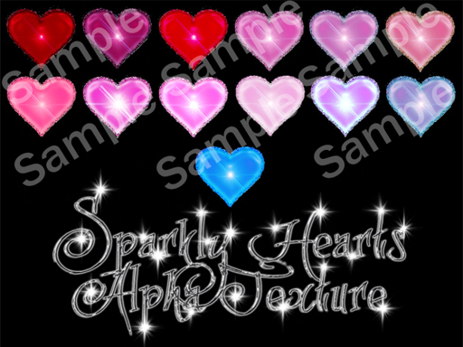 FULL PERM Sparkly Hearts Alpha Textures 
