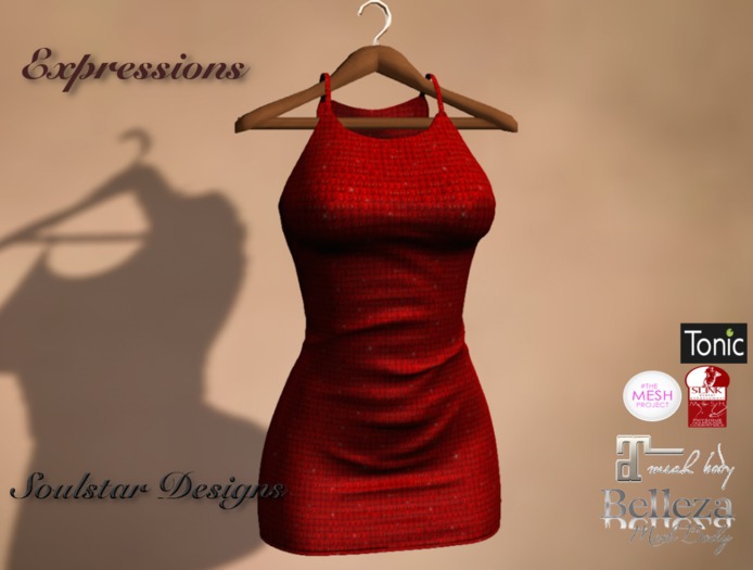 Expressions Tank Dress -  Red Sequins