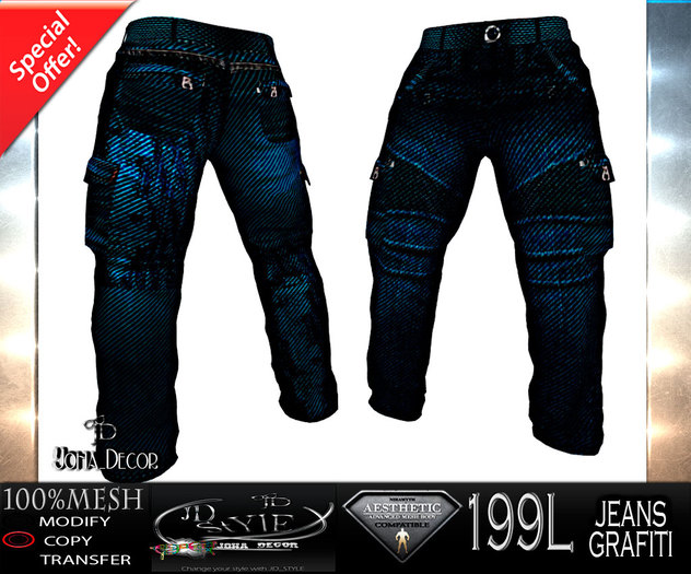 JD STYLE  PANT /JEANS GRAFITI(ONLY AESTHETIC) 1BOX