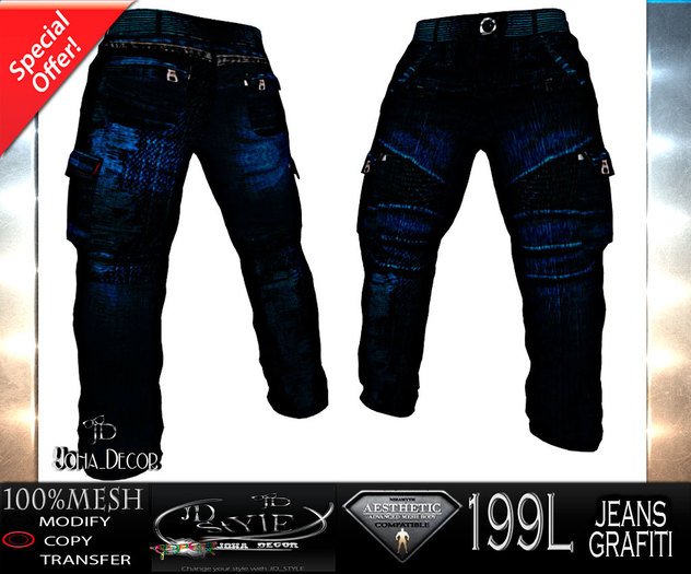 JD STYLE  PANT /JEANS GRAFITI(ONLY AESTHETIC) 3BOX