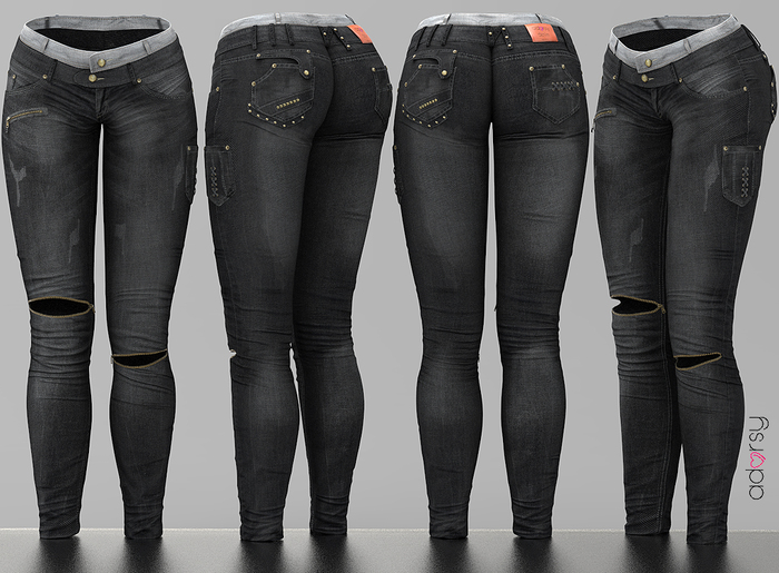 adorsy - Angelina Denim Jeans Black - Maitreya