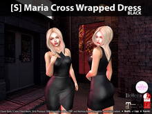 [S] Maria Cross Wrapped Dress Black