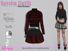 Sorcha Outfit Red Stripes