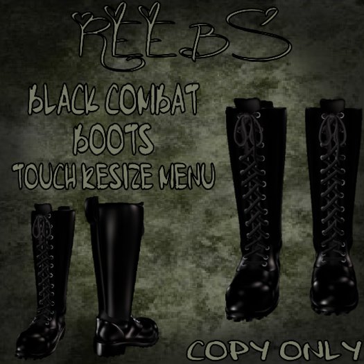 *REEBS* BLACK COMBAT BOOTS