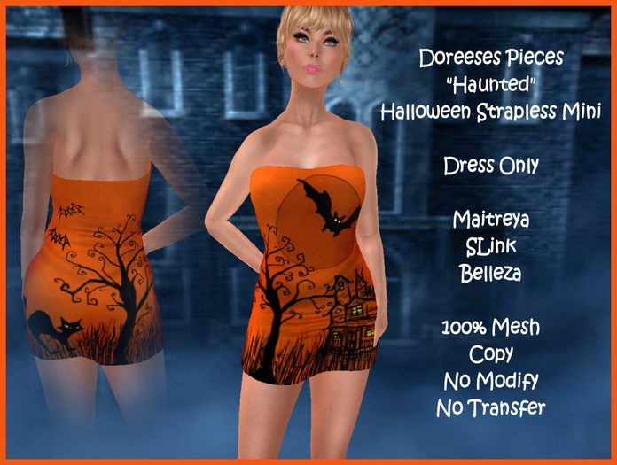 HALLOWEEN STRAPLESS MINI - HAUNTED