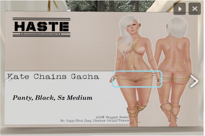 [Haste[ Kate Panties Black S