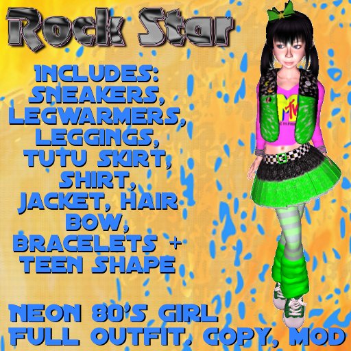 Rock Star Neon 80's girl (BOXED)