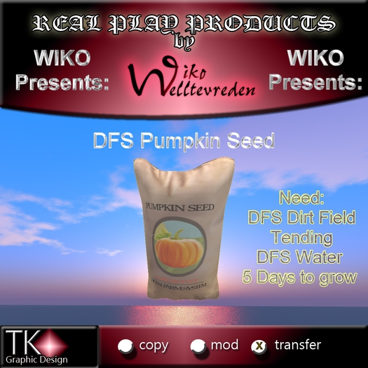 WIKO Präsentiert * DFS Kürbis-Samen * Für DFS Felder