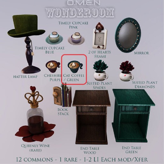 O.M.E.N - Wonderoom Gacha - Cheshire Coffee - Green cup BOX