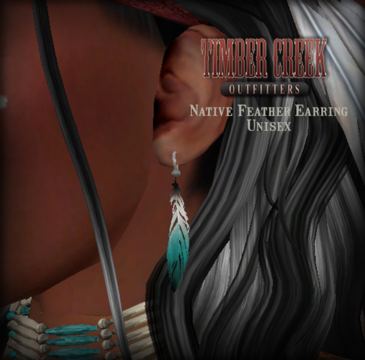 [Timber Creek] Native Feather Earring-Turquoise & Black-Boxed