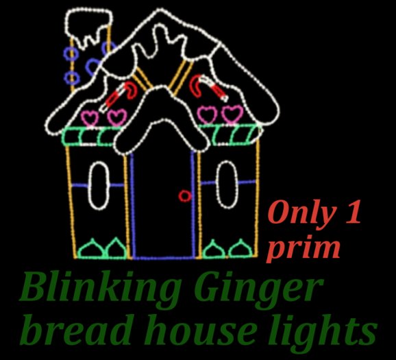 Blinking ginger bread house lights