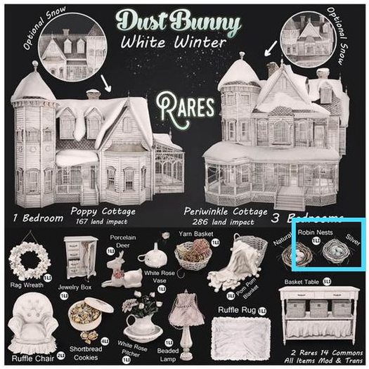 dust bunny . robin nest . silver . boxed