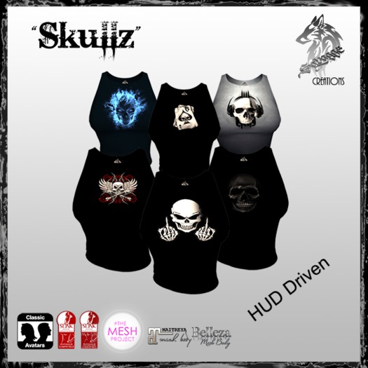 ::SC:: Female Tank Top "Skull" [HUD Driven]