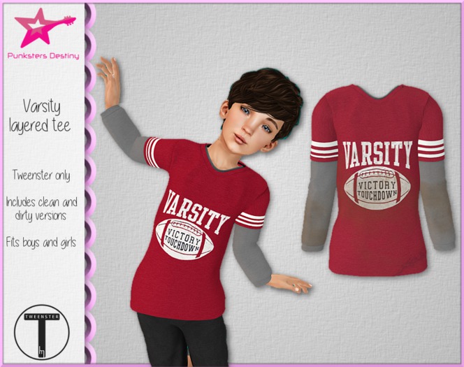*PD* Varsity layered tee tweenster