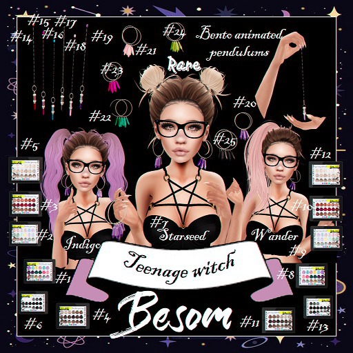*Besom~ Crystal Earrings *Green* #24