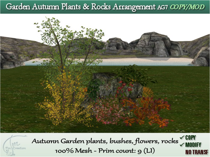 AG7 Autumn Garden Plants Rocks Arrang. C/M