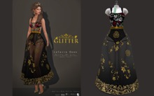 GLITTER - LEFEVRE Gown Mesh & Fitmesh bodies Roses Dark