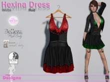 Hexina Dress Web Red