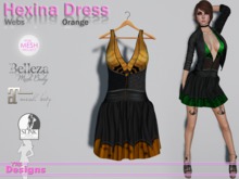 Hexina Dress Web Orange