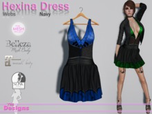 Hexina Dress Web Navy
