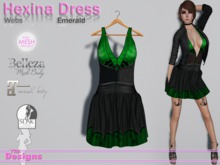 Hexina Dress Web Emerald