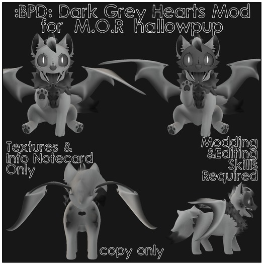 :BPD: Dark Grey Hearts Mod for [M.O.R] hallowpup