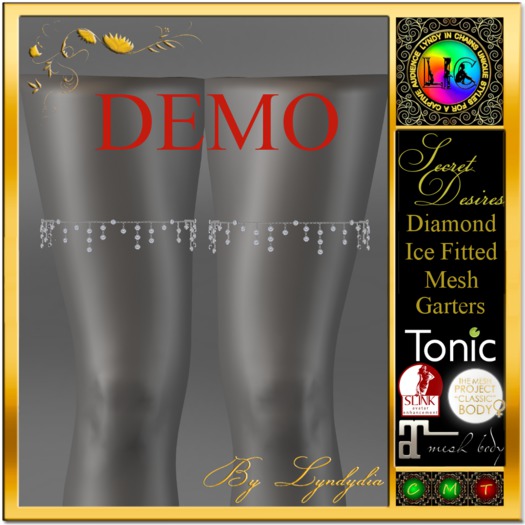 Secret Desires Diamond Ice Garters DEMO
