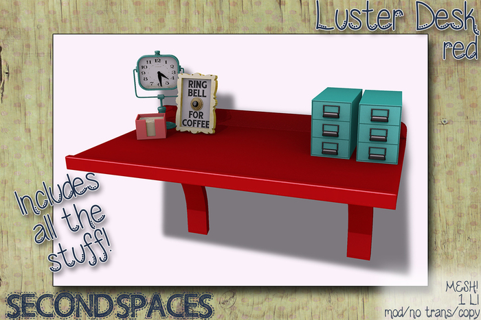 Second Spaces - Luster Desk - red (bxd1)