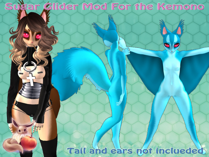 !N~N~P! Kemono Mod - Sugar Glider LT Blue *Hud Box*