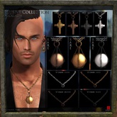-Labyrinth- 'Cross' Necklace (Black)