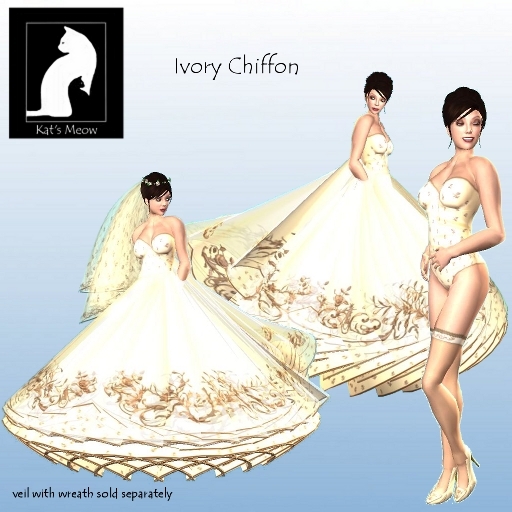 KM Ivory Chiffon Dress