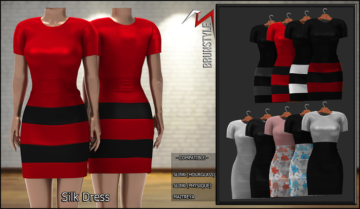 [Brunstyle] Silk Dress (Fitted Mesh) - Fatpack