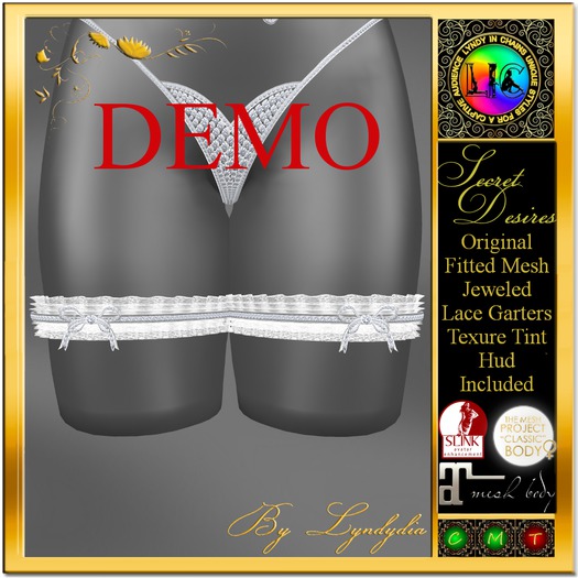 Secret Desires Diamond Lace Garters DEMO