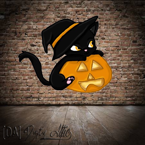 [DA] BLACK KITTY WITH PIMPKIN