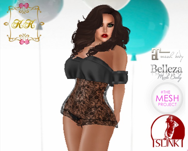 ! KK ! Ruffled Bare Shoulder Romper -Grey Sheer Add/Rez