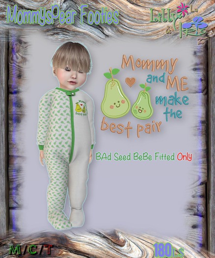 *~LillyLu&IrisToo~* Bebe Footie PJs - Mommies Pear - Green